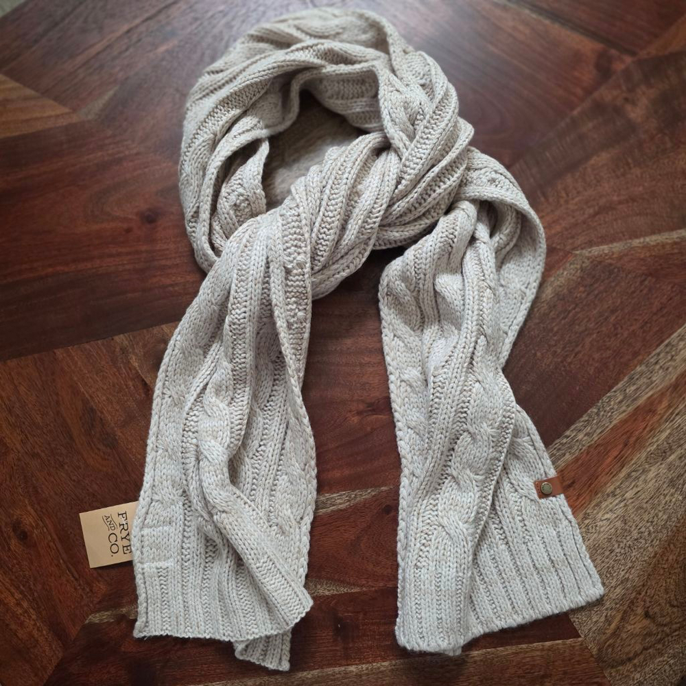 Women's Frye & Co. Beige Cable Knit Scarf One Size